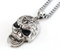 3D Skull Pendant Box Chain Men's Necklace