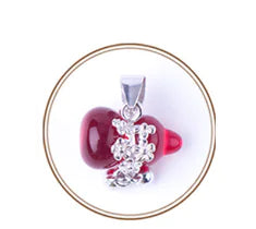 S925 Silver Necklace with Garnet Fox Pendant Jewelry