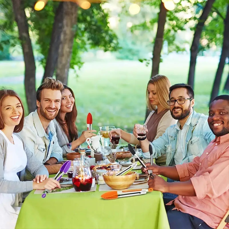 5PCS 7″ Silicone Tip Kitchen Tongs