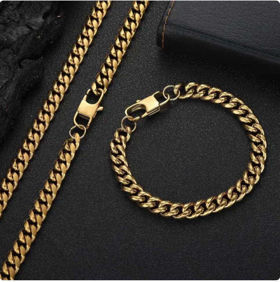 Hip Hop Titanium Steel Cuban Chain Necklace
