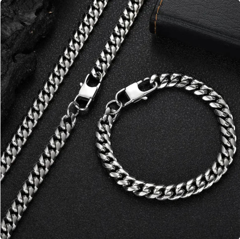Hip Hop Titanium Steel Cuban Chain Necklace