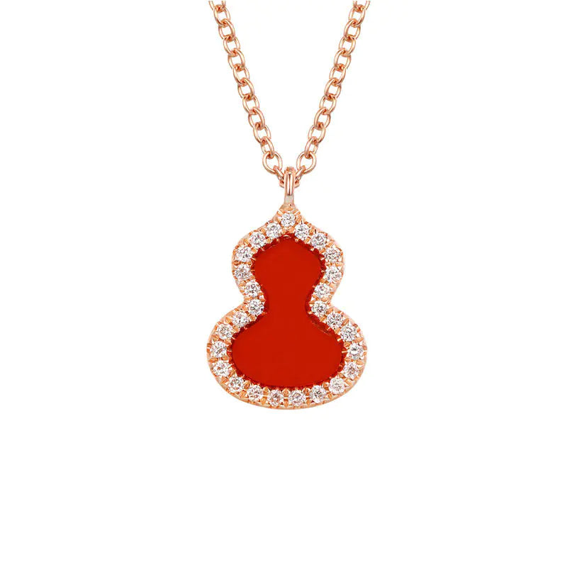 18K Rose Gold Plated 925 Silver Necklace with Garnet
