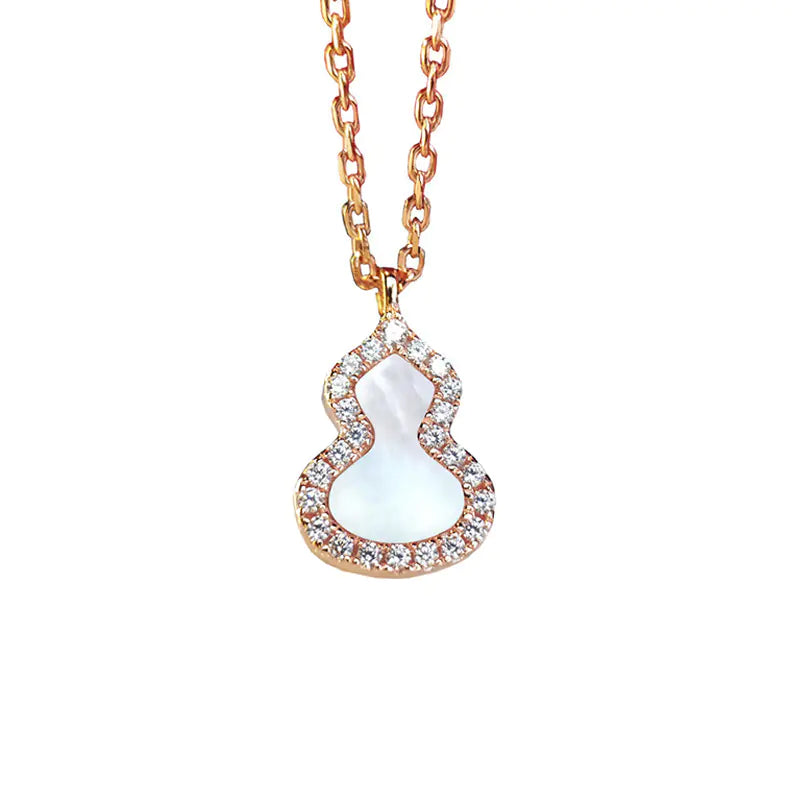 18K Rose Gold Plated 925 Silver Necklace with Garnet