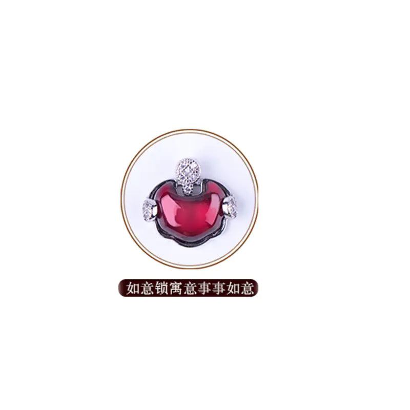 S925 Silver Necklace with Garnet Fox Pendant Jewelry